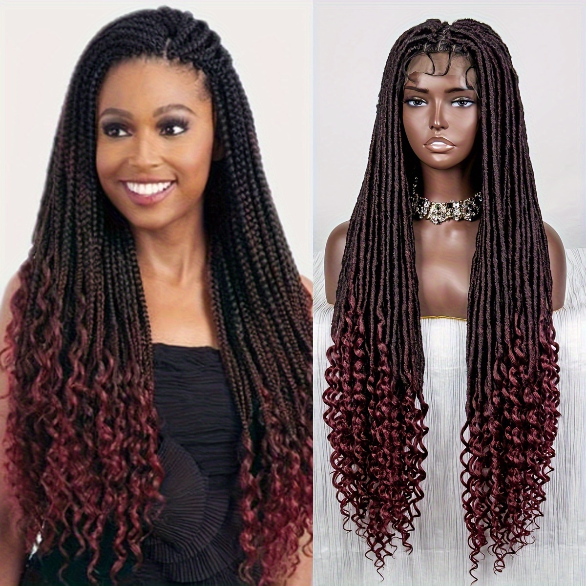 Crochet Hair for Women 21 Goddess Box Braid, Synthetic Pre-Loop French Curls Braid Hair, Crochet French Curls, Crochet Braid Curls, End Extensions