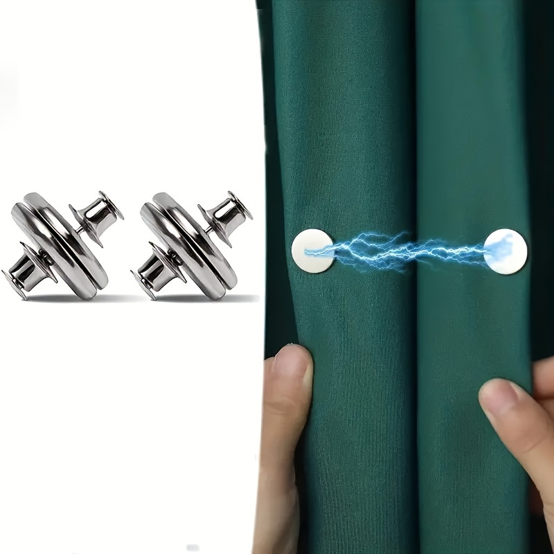 Metal Bracket Button Magnetic Curtains Removable Window - Temu