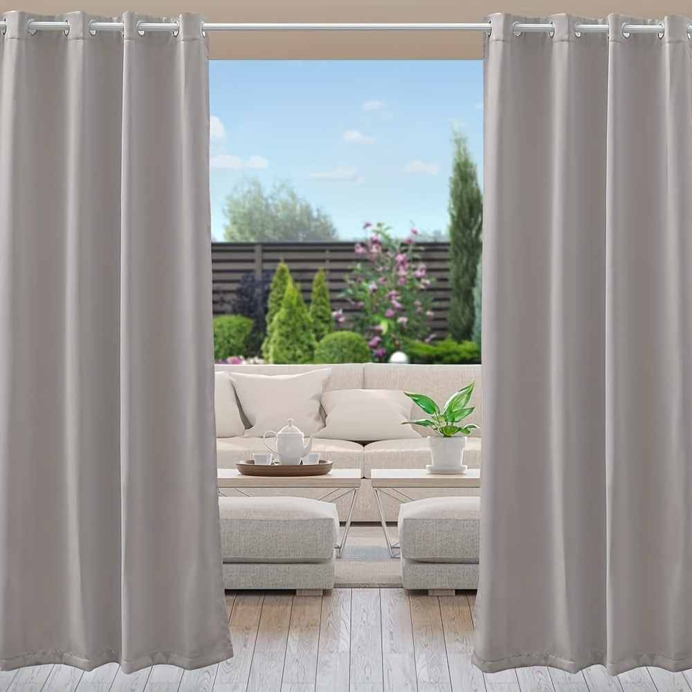 Paneles de cortinas opacas con pestaña de velcro para exteriores, color  negro, 52 pulgadas de ancho x 84 pulgadas de largo, aislamiento térmico