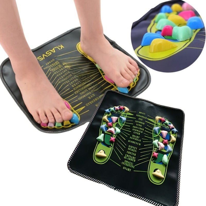 YOBEYI Foot Massage Mat Acupressure Mat Foot Reflexology Walking Toe Plate  Massage Pad Bathroom Mat Yoga Mat Anti-Slip Mat Outdoor Game 2 PCS (Yellow)