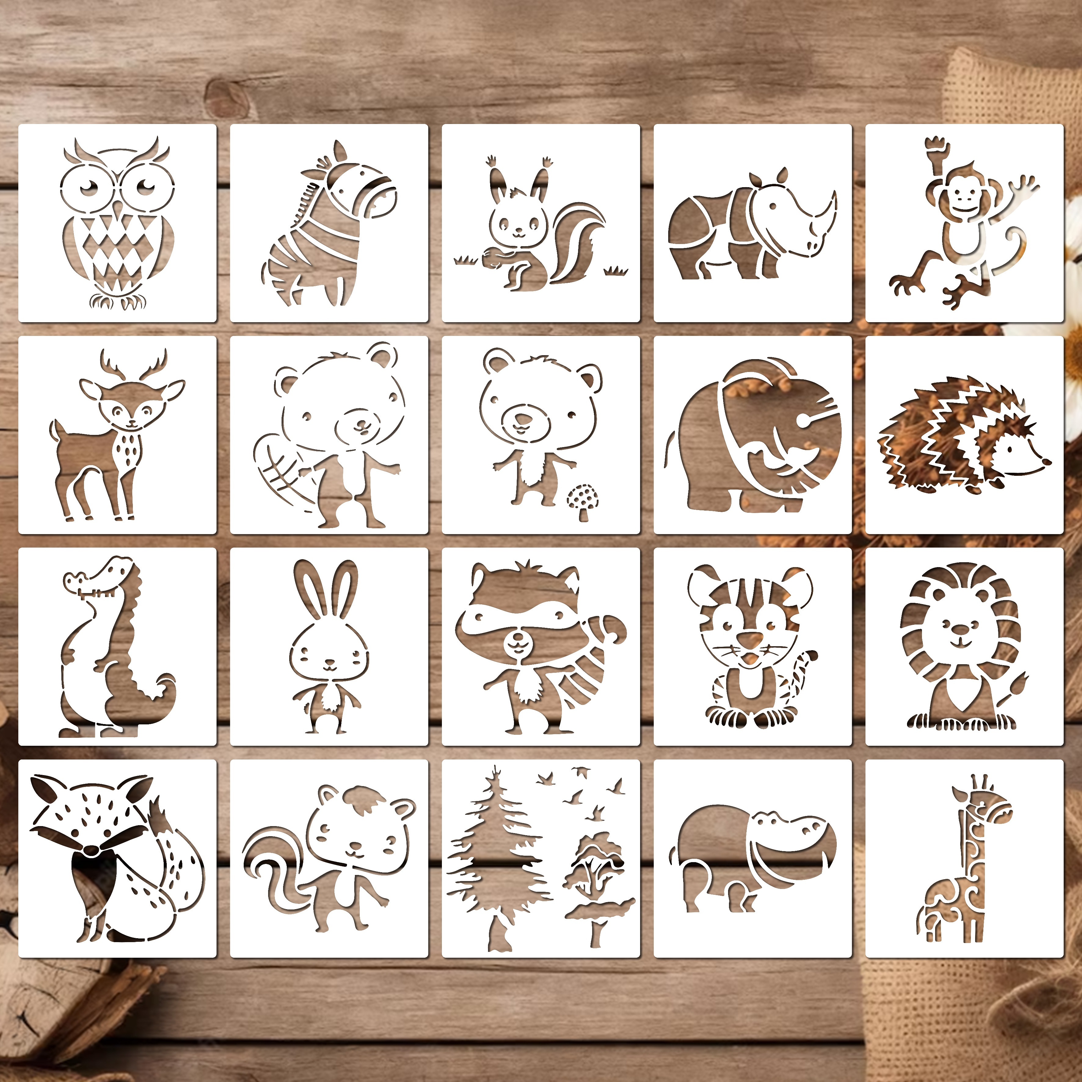 Cute Small Animal Theme Painting Stencils Reusable For Painting Animals  Party Stencils Diy Painting Templates For Arts And Crafts Scrapbooking Wood  Painting - Temu
