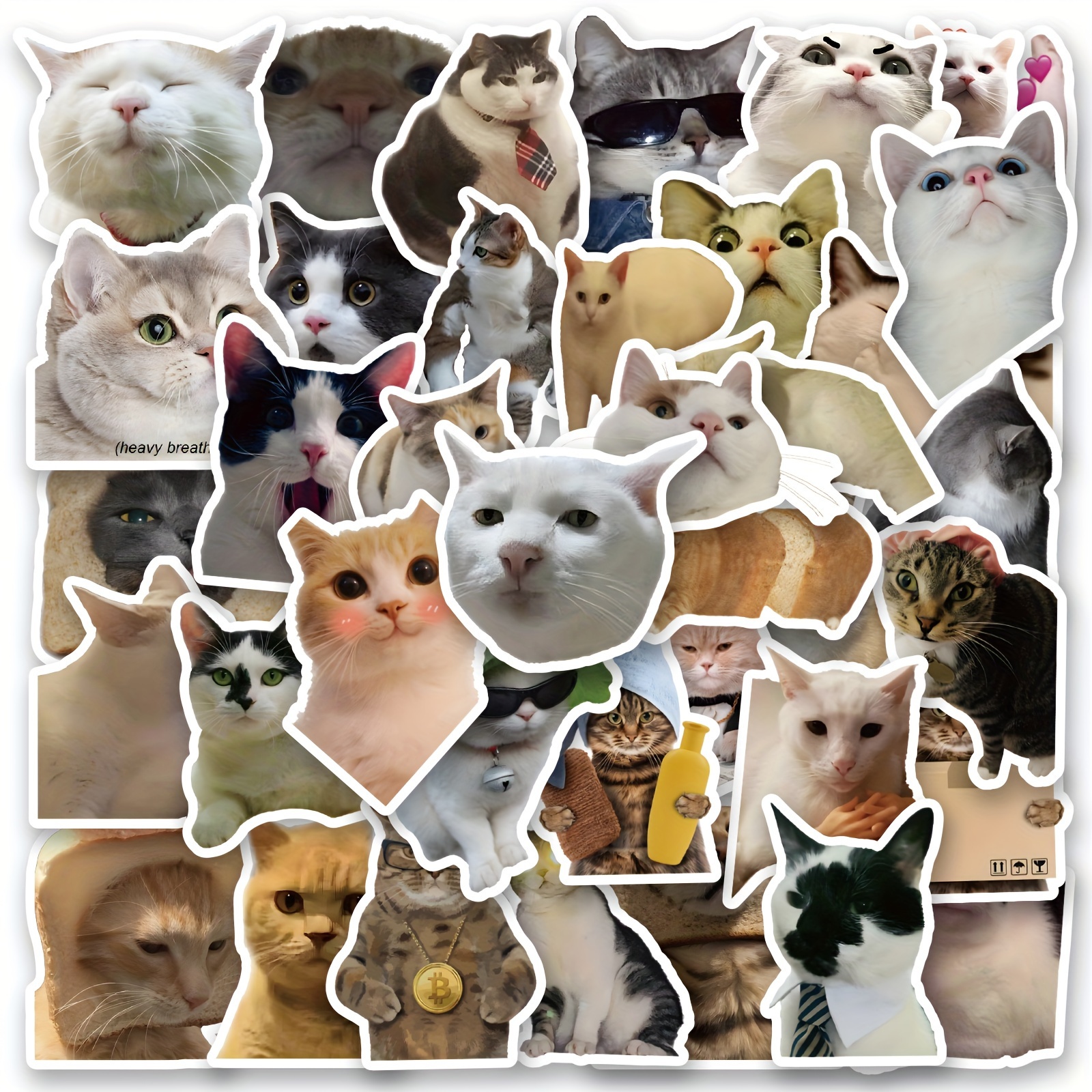 69 Funny Food Cat Head Stickers Mobile Phone Case Laptop Waterproof Stickers