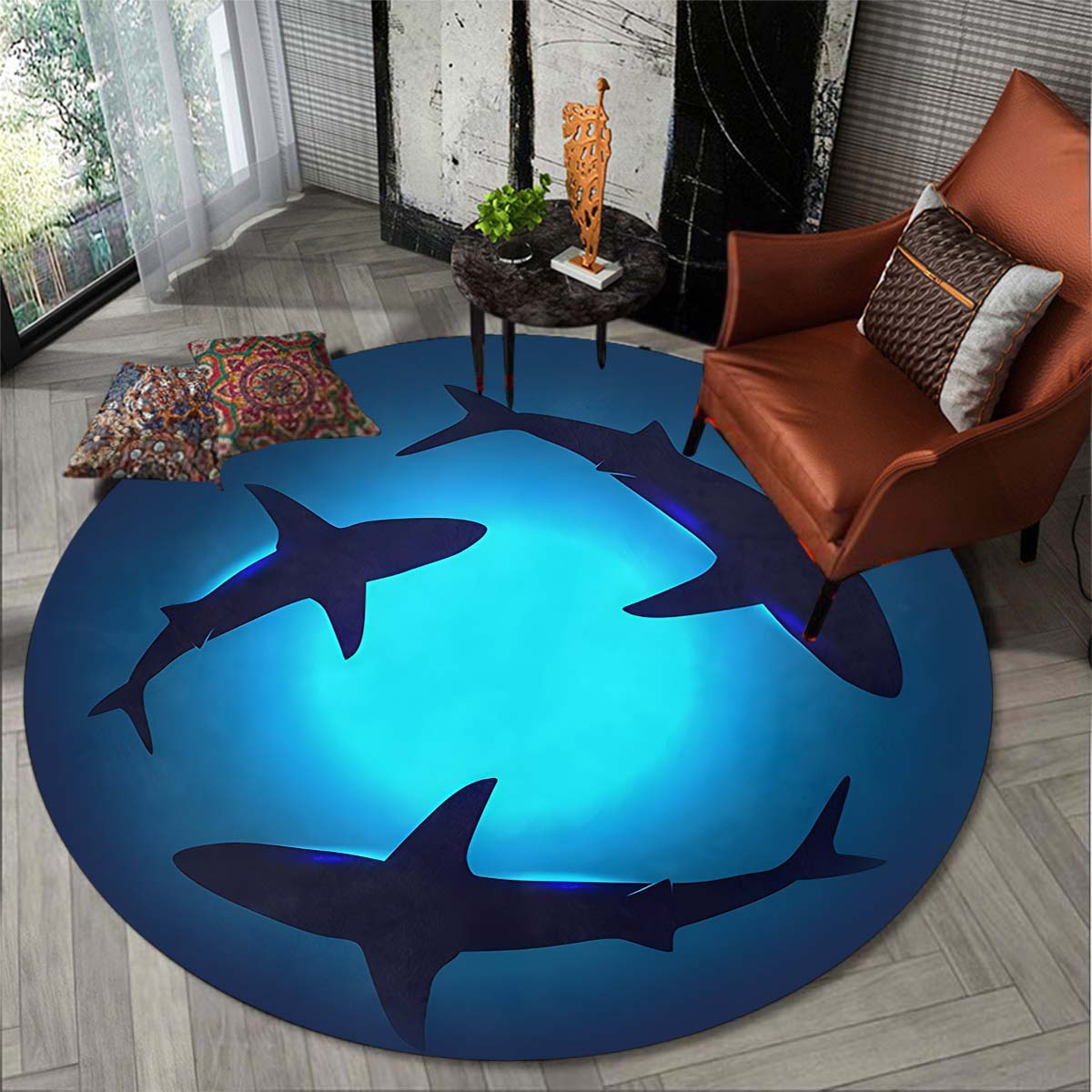 Baby Shark Rug, Baby Shark Sticker Printing Floor Mat Carpet, Cute