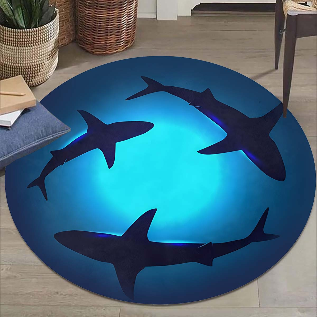 Shark Bath Mat, Shark, Ocean Theme Nautical Decor, Jaws Shower Mat, Kids  Room Decor, Mat, Navy Blue Mat, Kids Rug, Designer Rug, Modern Rug 