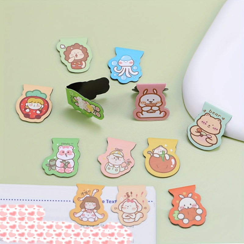 1set Creative Cartoon Magnetic Bookmarks Cute Kawaii Magnet