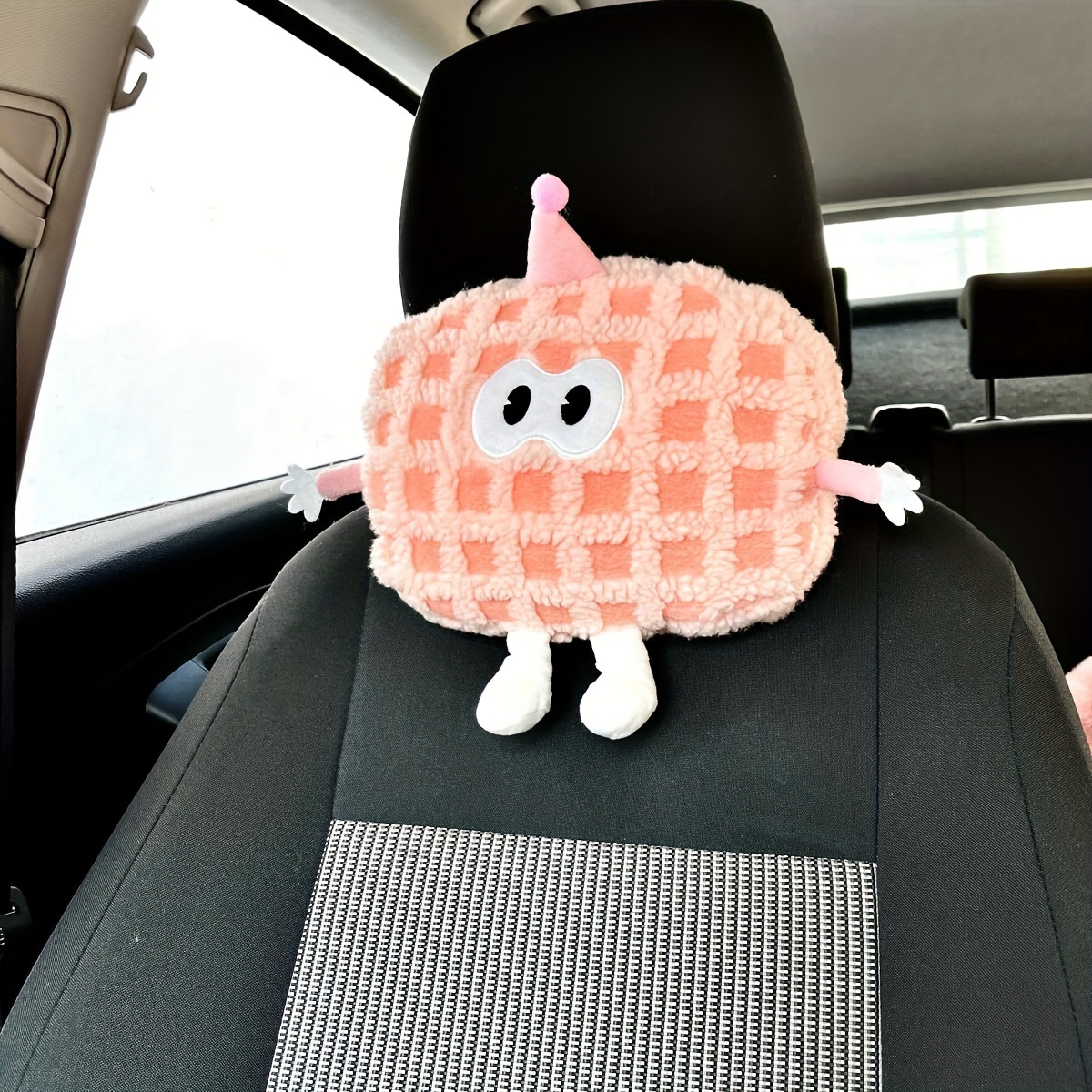 2 Pcs Plush Heart Shaped Pillow with Angel Wings Car Headrest Pillow Soft  Comfortable Car Seat Pillow for Driving Travelling Room Office Car Decor