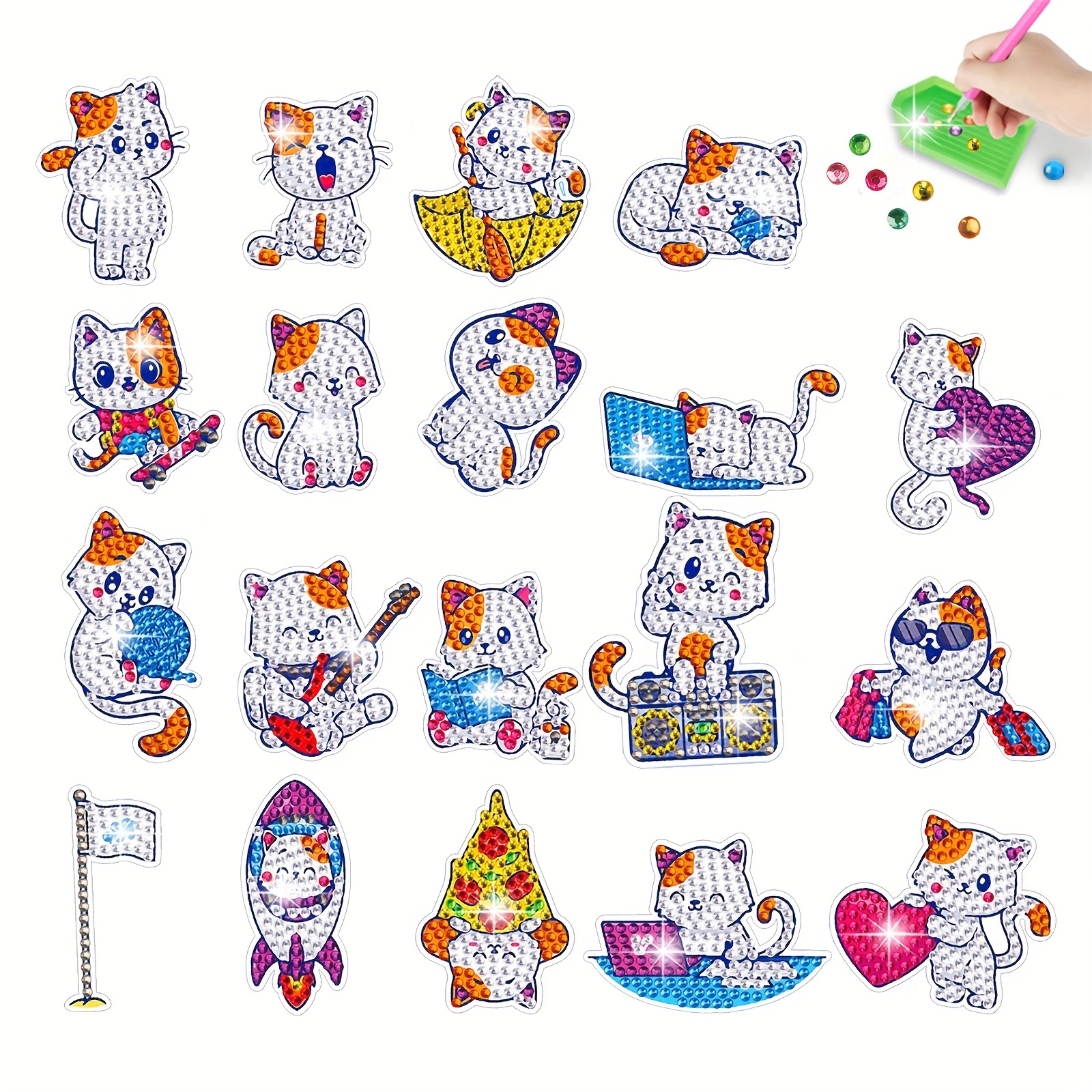 25pcs Diamond Drawing Kit For Kids Diamond Art Sticker Craft With