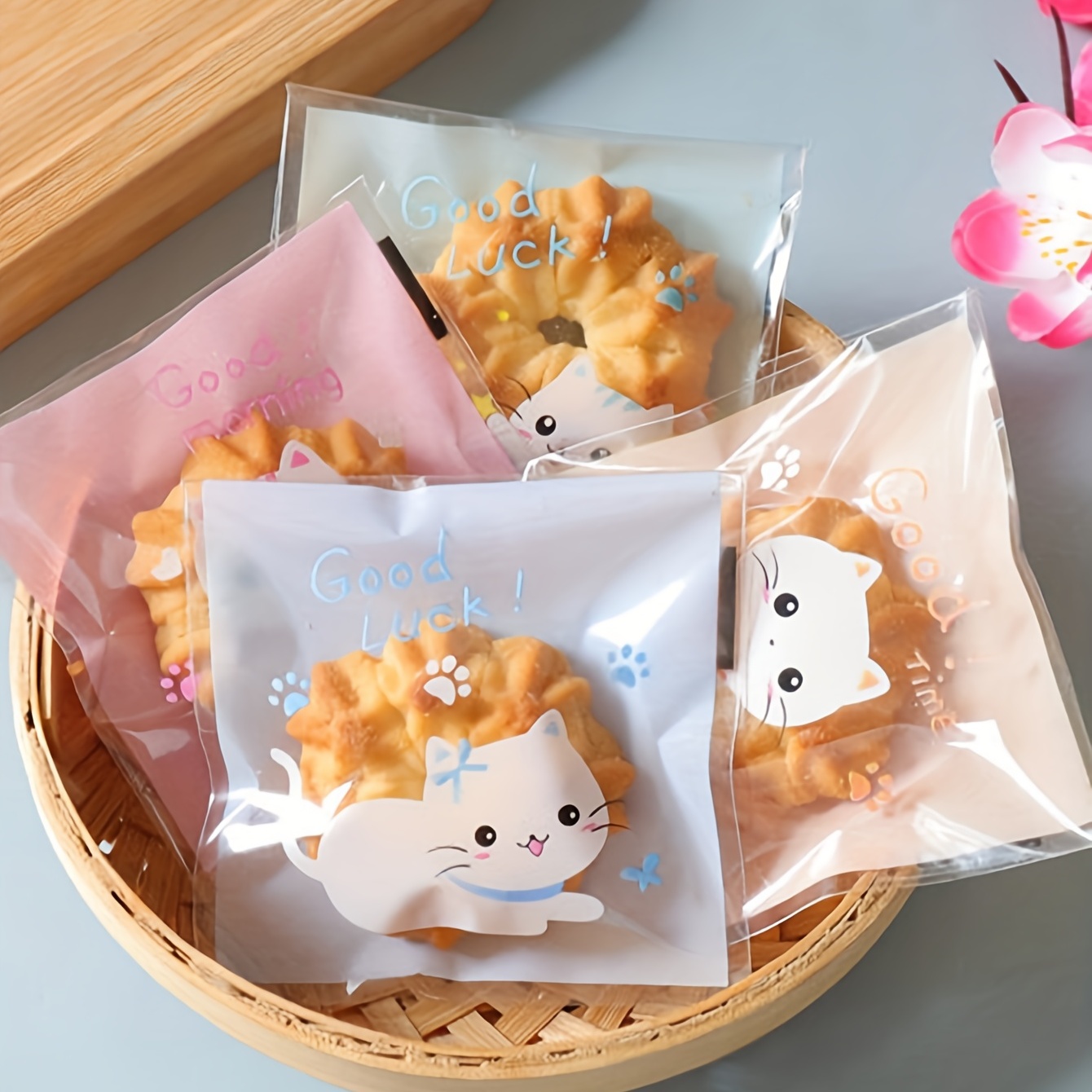 100Pcs Hello Kitty Food Grade Sealed Bag Jewellery/gift/cookie/cloth  Storage Pouches Reusable Clear Plastic Packaging Bags