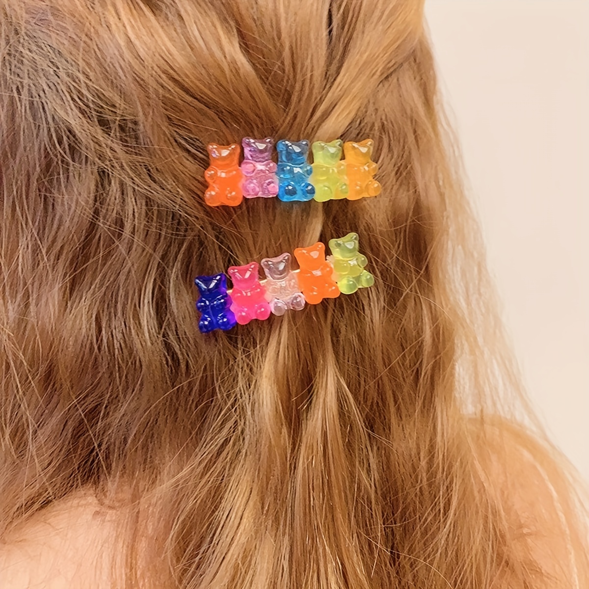 Handmade Lovely Rainbow Colorful Candy Hair Clip Gummy Bear Hair Pins  Barrettes Hairpin Hair Accessories for Women Girls Jewelry Gift