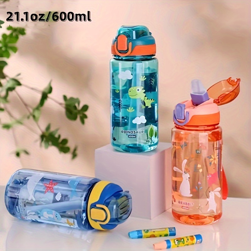  BOZ Botella de agua para niños pequeños con tapa con popote,  botella de agua aislada de acero inoxidable para niños, botella de agua a  prueba de fugas para niños y niños