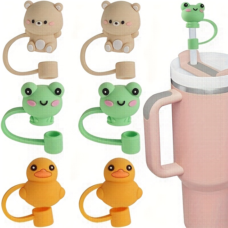 Silicone Straw Covers - Cute Animals | Regular Straw - duck