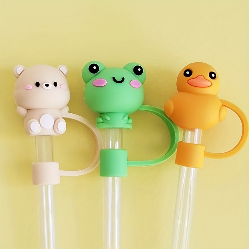  6Pcs 8mm Straw Cover, Reusable Silicone Straw Cover