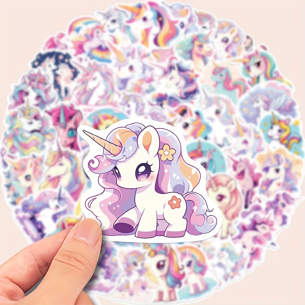 50 pcs Unicorn Sticker Pack Laptop Gifts Cute Animal Rainbow Magical  Decals