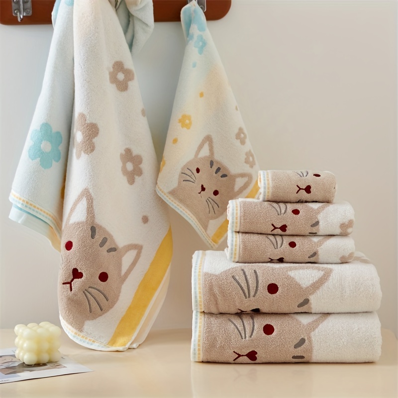 Moon Rabbit Embroidered Super Large Bath Towel Absorbent And - Temu