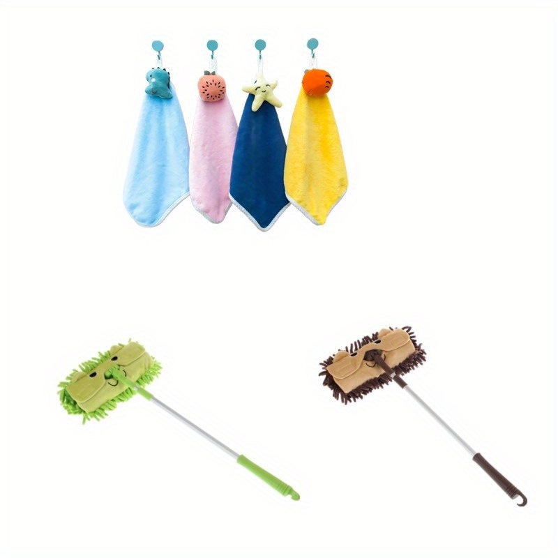 Mini Housekeeping Cleaning Tools Set for Children,3Pcs Include Complete  Adorable Small Mop, Small Broom, Small
