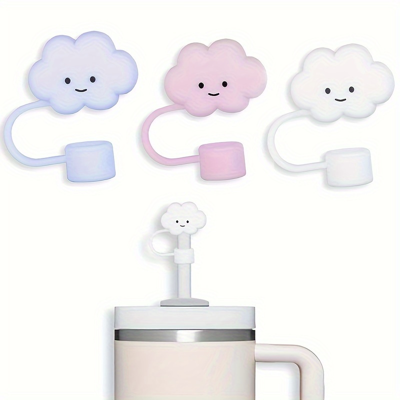 Cup Straw Cover Cloud Straw Cover Flat Bottomed Cup With - Temu