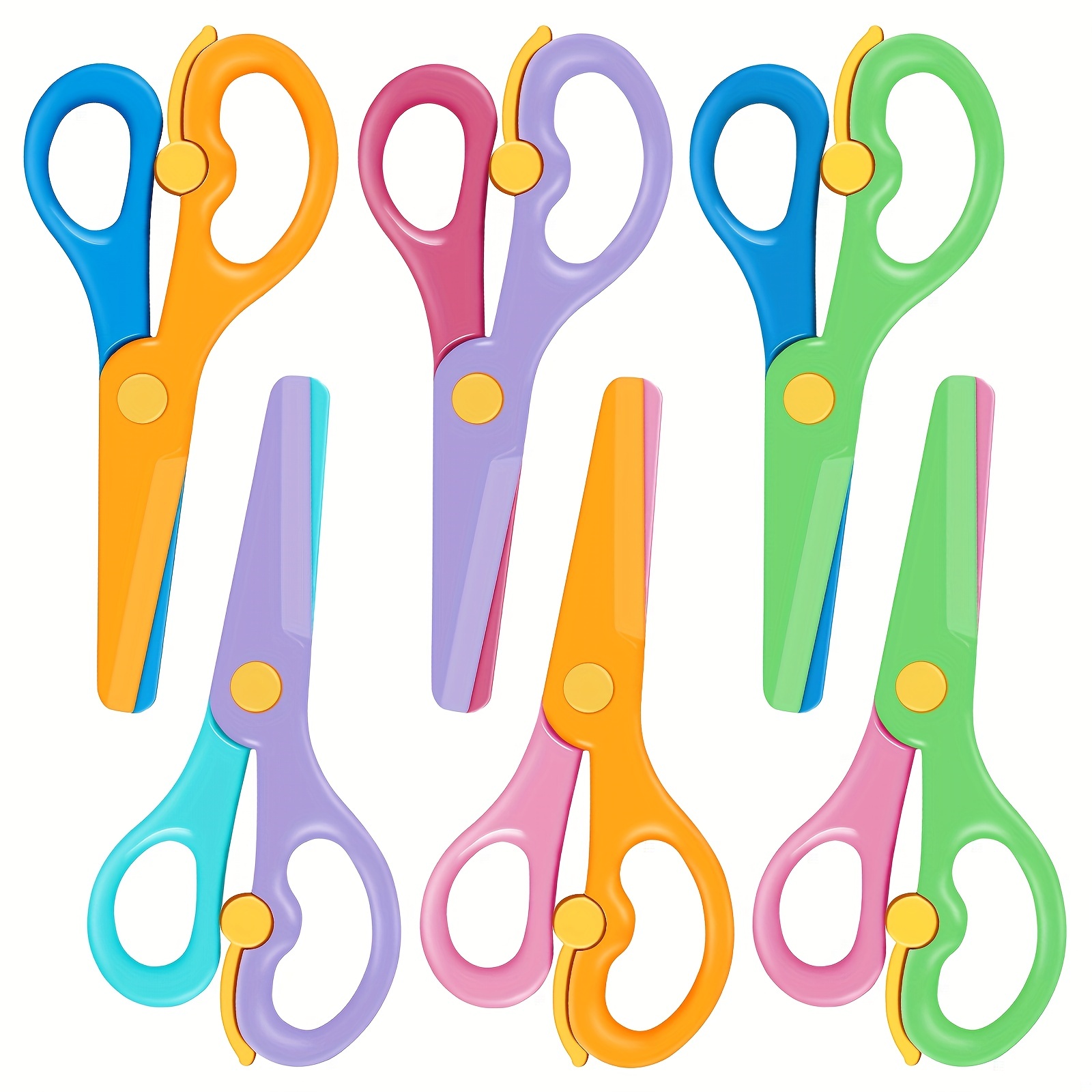 8 Pack for Adults Kids Colorful Safety Art Craft Scissors Student