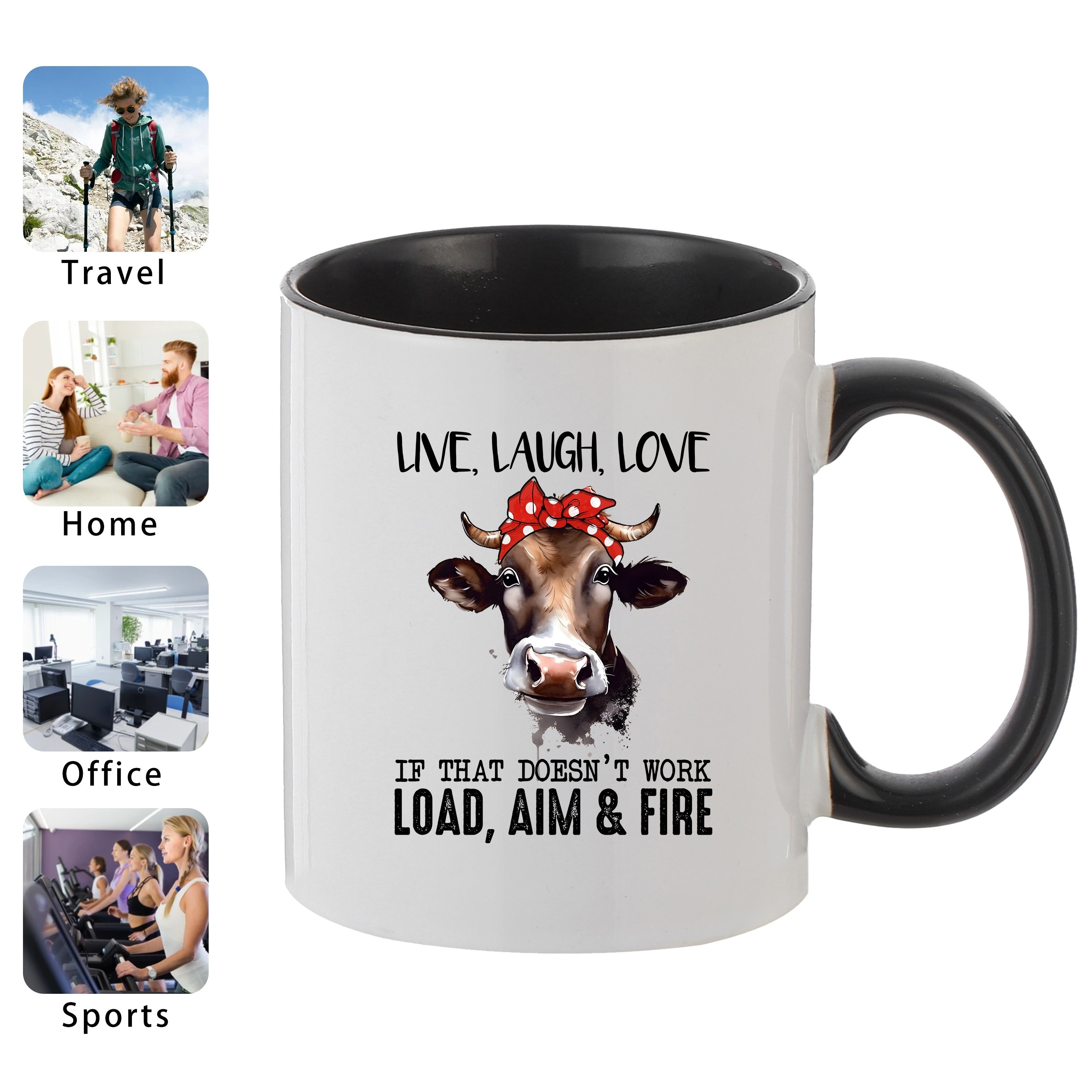 1pc 20oz Cow Gifts Cup, Coffee Mugs For Men, Caffee Gets Me Mooving,  Insulated Travel Coffee Mug With Lid