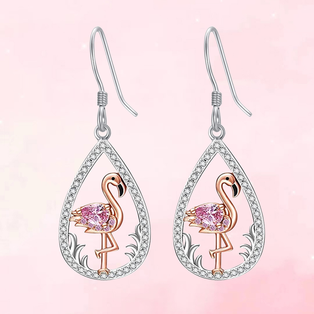 Flamingo Earrings, Hypoallergenic, Flashy Pink Flamingoes