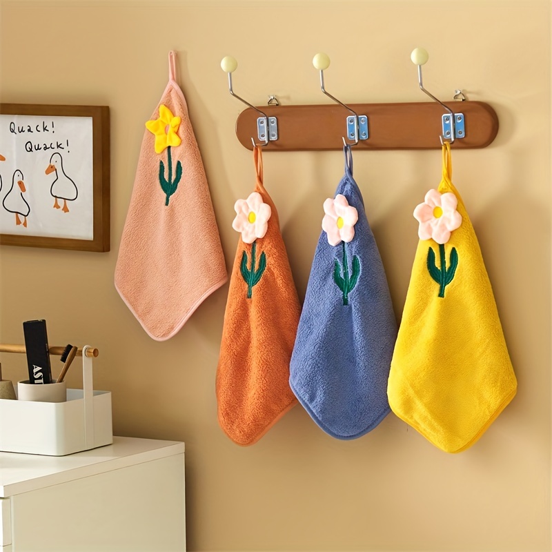 Lightweight Fingertip Towels, Hanging Towel For Wiping Hands, Highly  Absorbent & Quick Drying Dish Towel, Soft Towel With Hanging Loop For  Bathroom, Bathroom Supplies, Hanging Tie Towel For Kitchen Bathroom - Temu