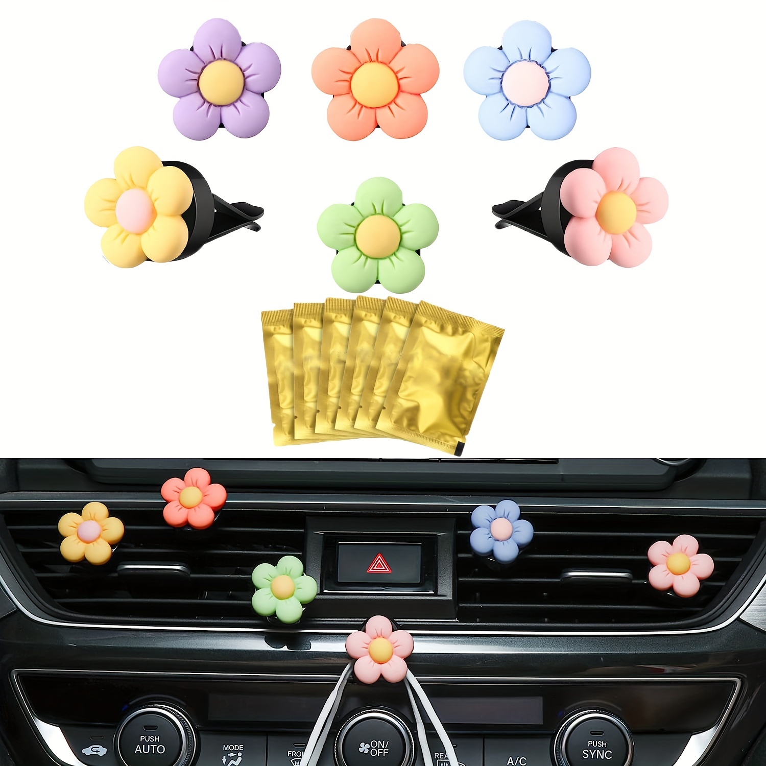 6 stücke kleine auto lüftung clips konditionierung auslass blumen diffusor  dekorationen
