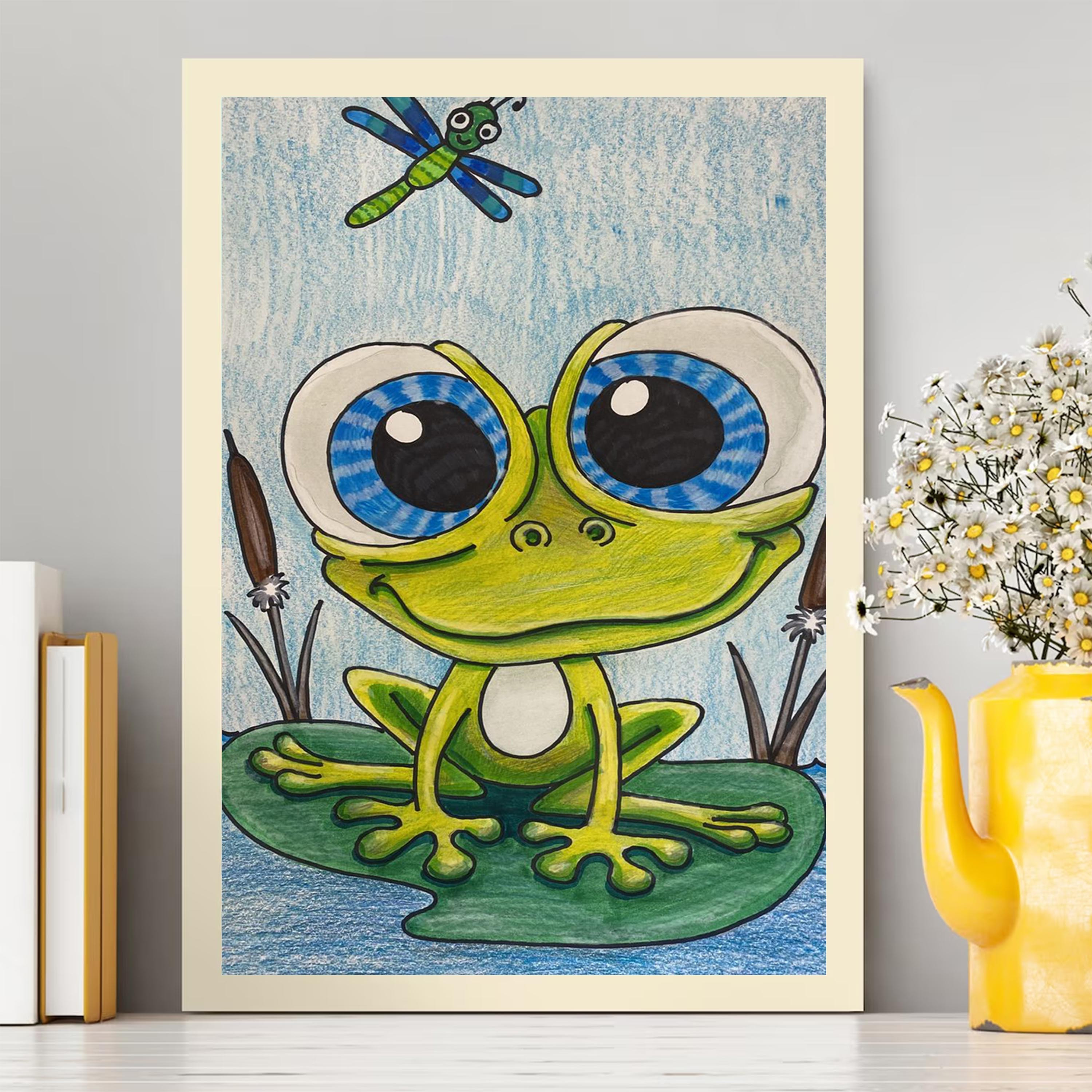 Howdy Partner Frog Art Print Frog Aesthetic Art Print Lilac Green