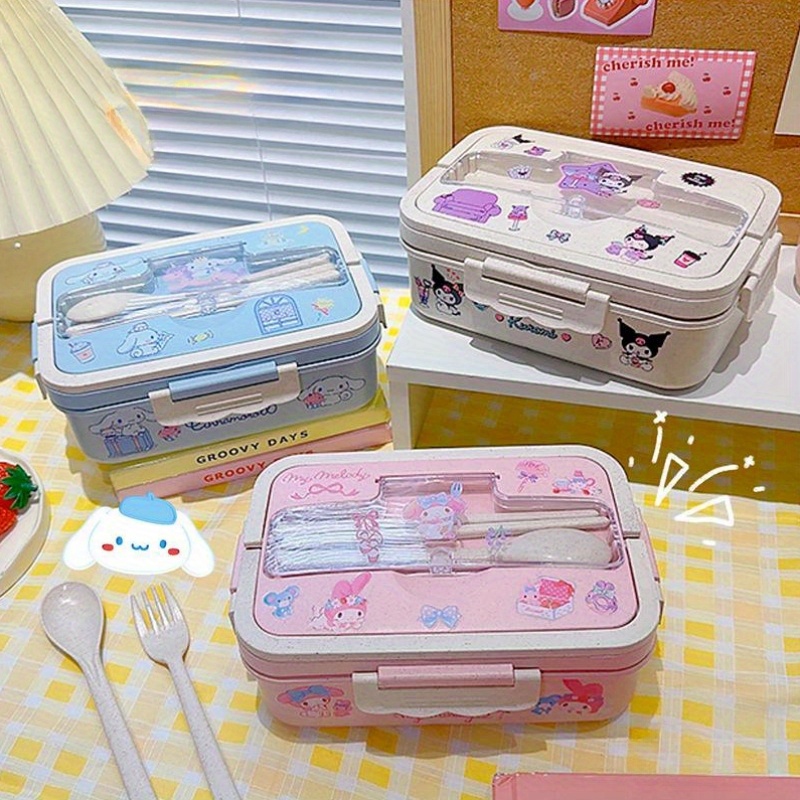 Kuromi Hello Kitty Y2k Lunch Box Double Compartment - Temu