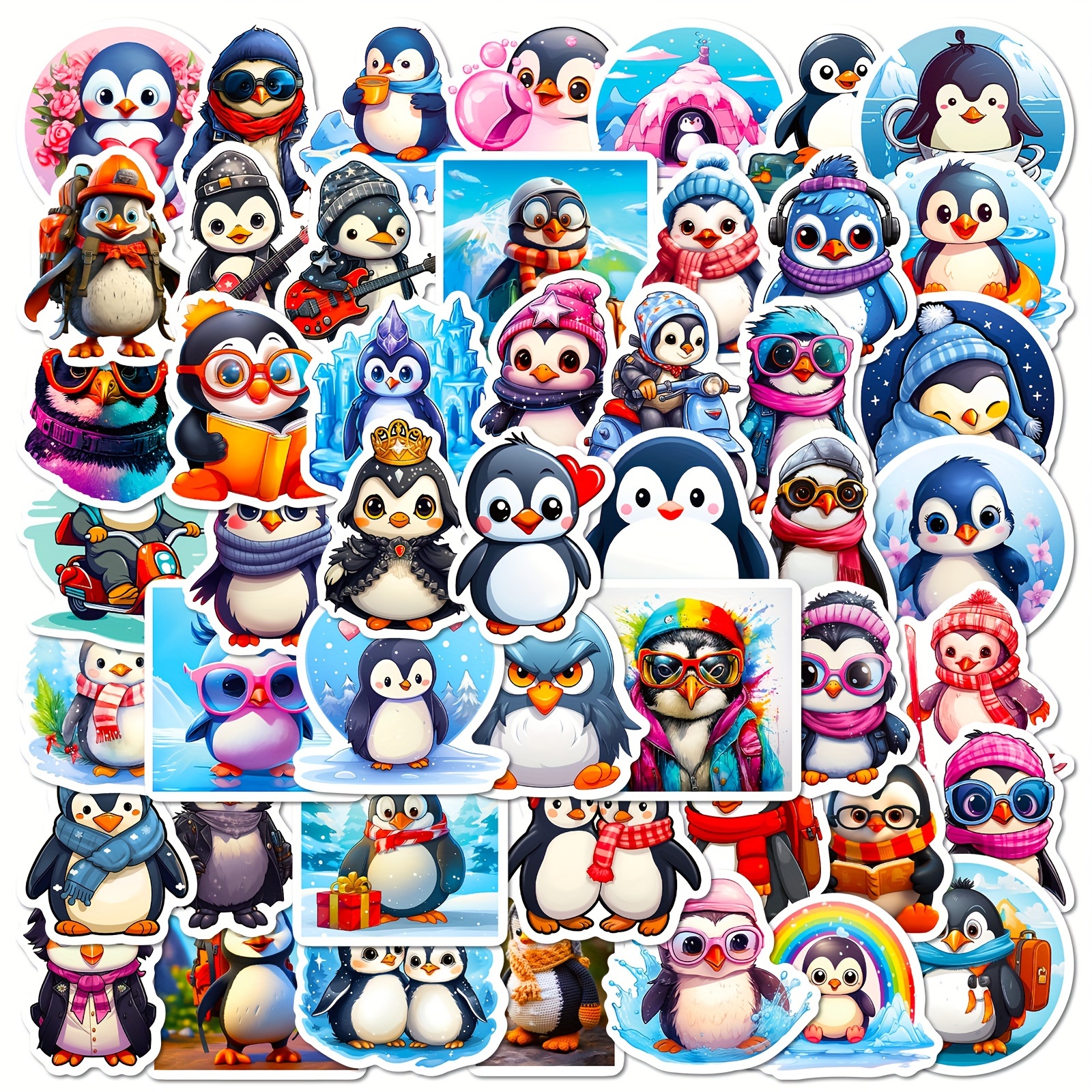 Cute Penguin Pegasus Pattern Stickers 3d Puffy Sticker Bulk - Temu