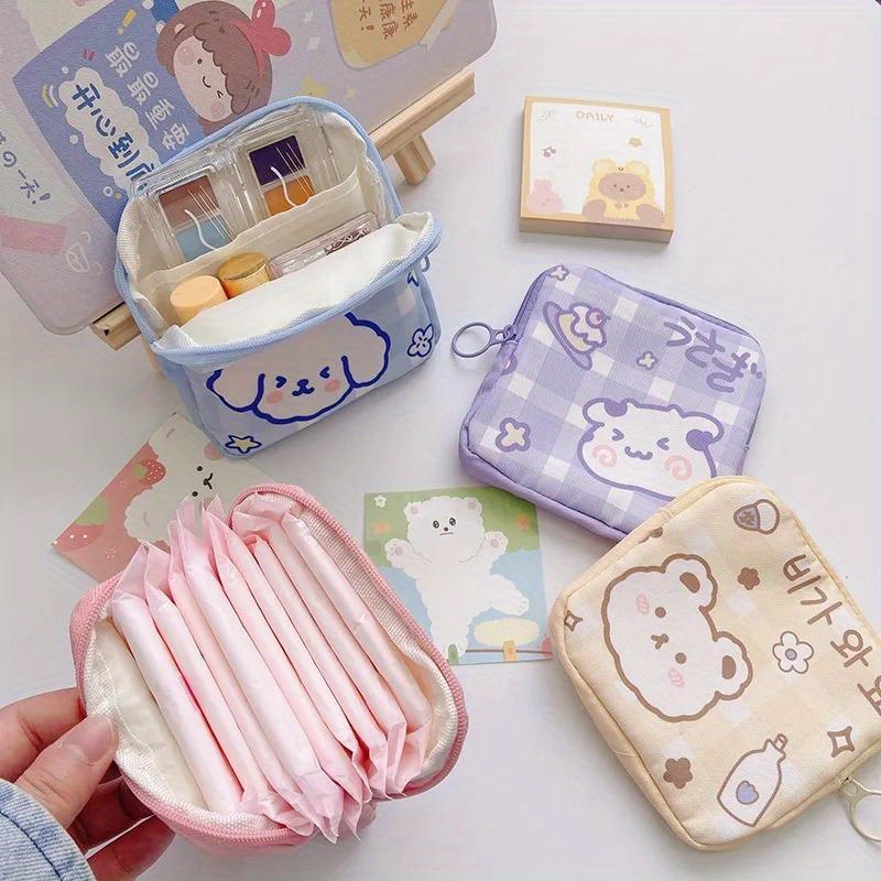 Creative Women Tampon Bag Sturdy Smooth Zipper Cartoon Women Lady Tampon  Storage Bag Coin Purse Credit Card Holder Pouch - AliExpress
