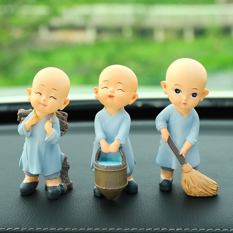 Vilead Sandstone Resin Cute Sleepy Monk Figurines Interior - Temu