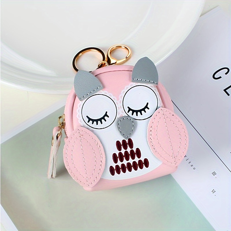 Puffball Owl Faux Fur Pom Pom Keychain Handbag Purse Jewellry Holder  Keyring Backpack Pendants