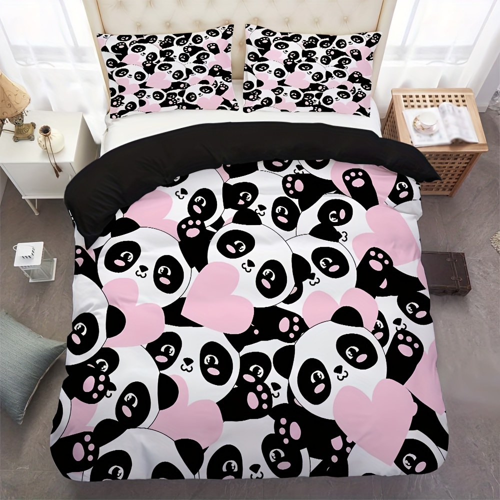 Juego de sábanas CVHouse Kawaii Panda tamaño queen, juegos de cama Kawaii  Cute Panda para niñas, niños y adolescentes, bonitos juegos de sábanas  bajeras Panda, 1 sábana encimera y 1 sábana bajera