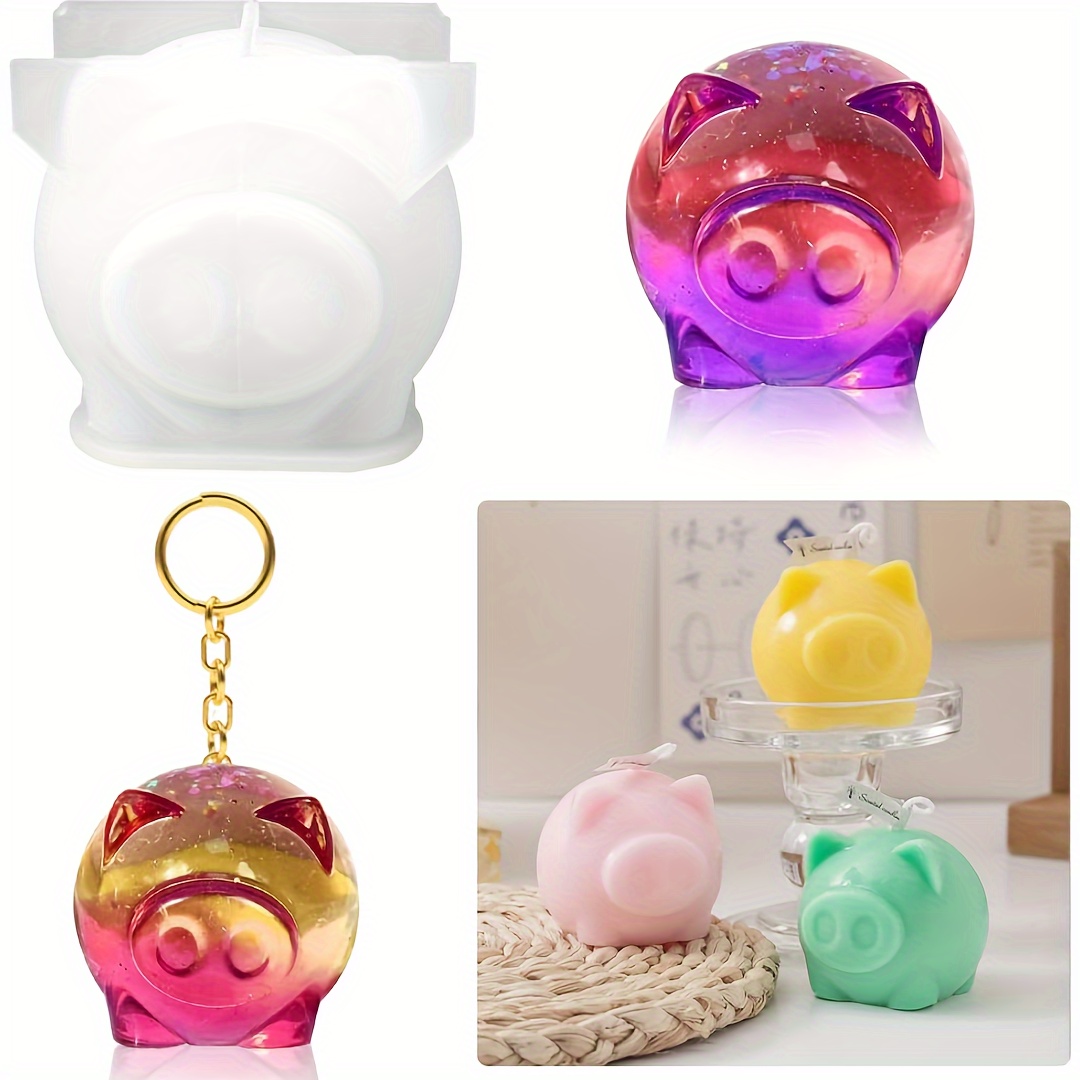 Pig Cat Chicken Resin Molds Cat Silicone Mold Cute Pig Epoxy Resin