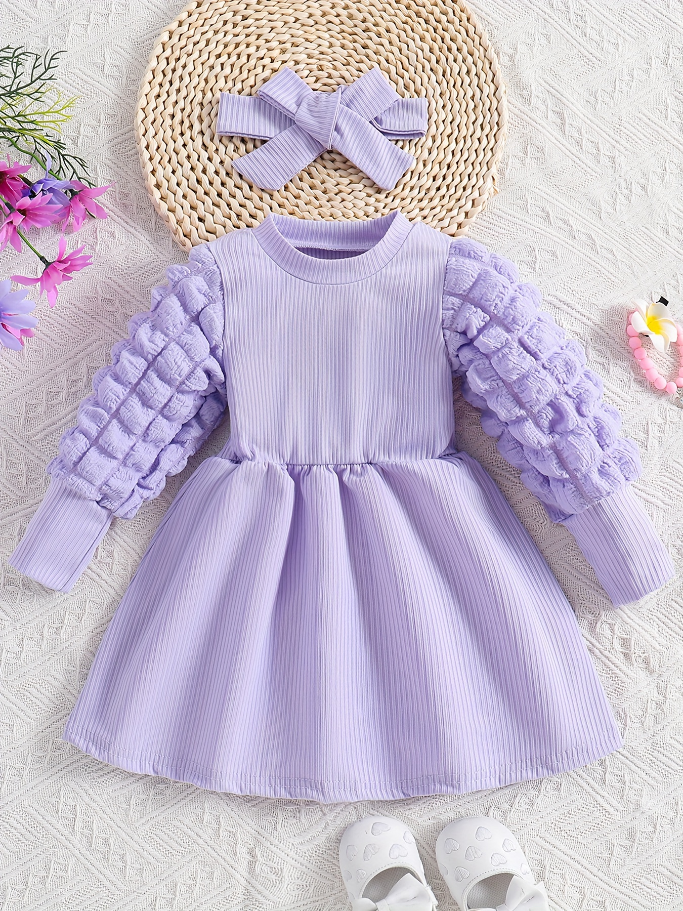 Baby Girls Fashion Autumn And Winter Thermal Belted Dress - Temu