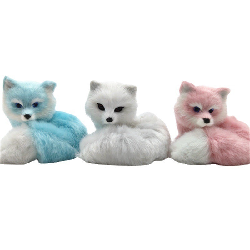 Simulation Static Solid Wild Animal Model Red Fox Little Fox Arctic Fox  Children's Cognitive Desktop Ornaments Toys