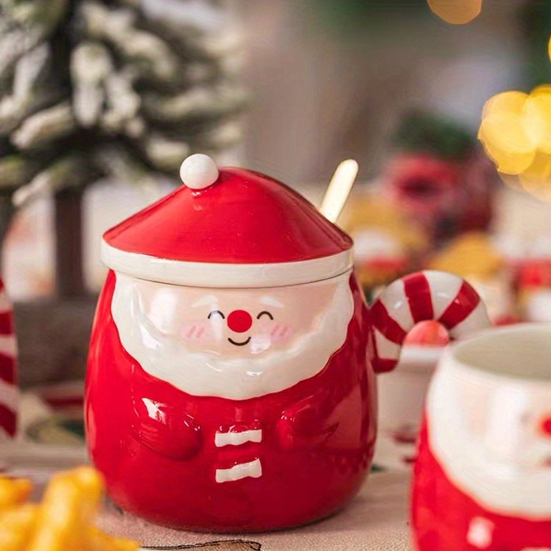 Christmas Ceramic Coffee Mug Classic Santa Claus Beverage - Temu