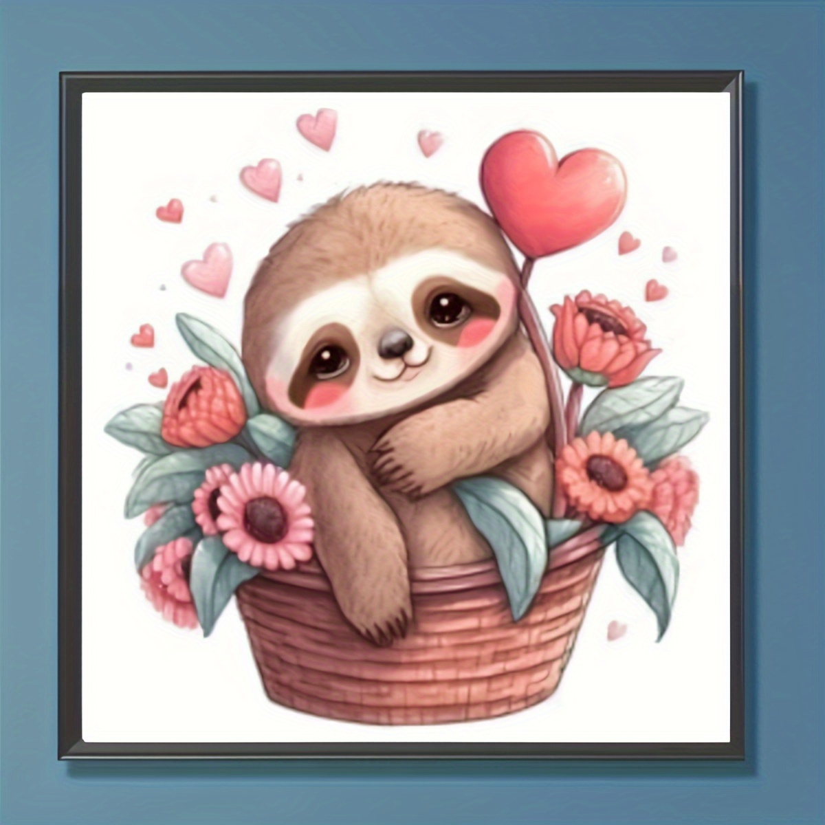 Sloth Animal Diamond Painting Lovely Flowers Design Embroidery House  Decorations