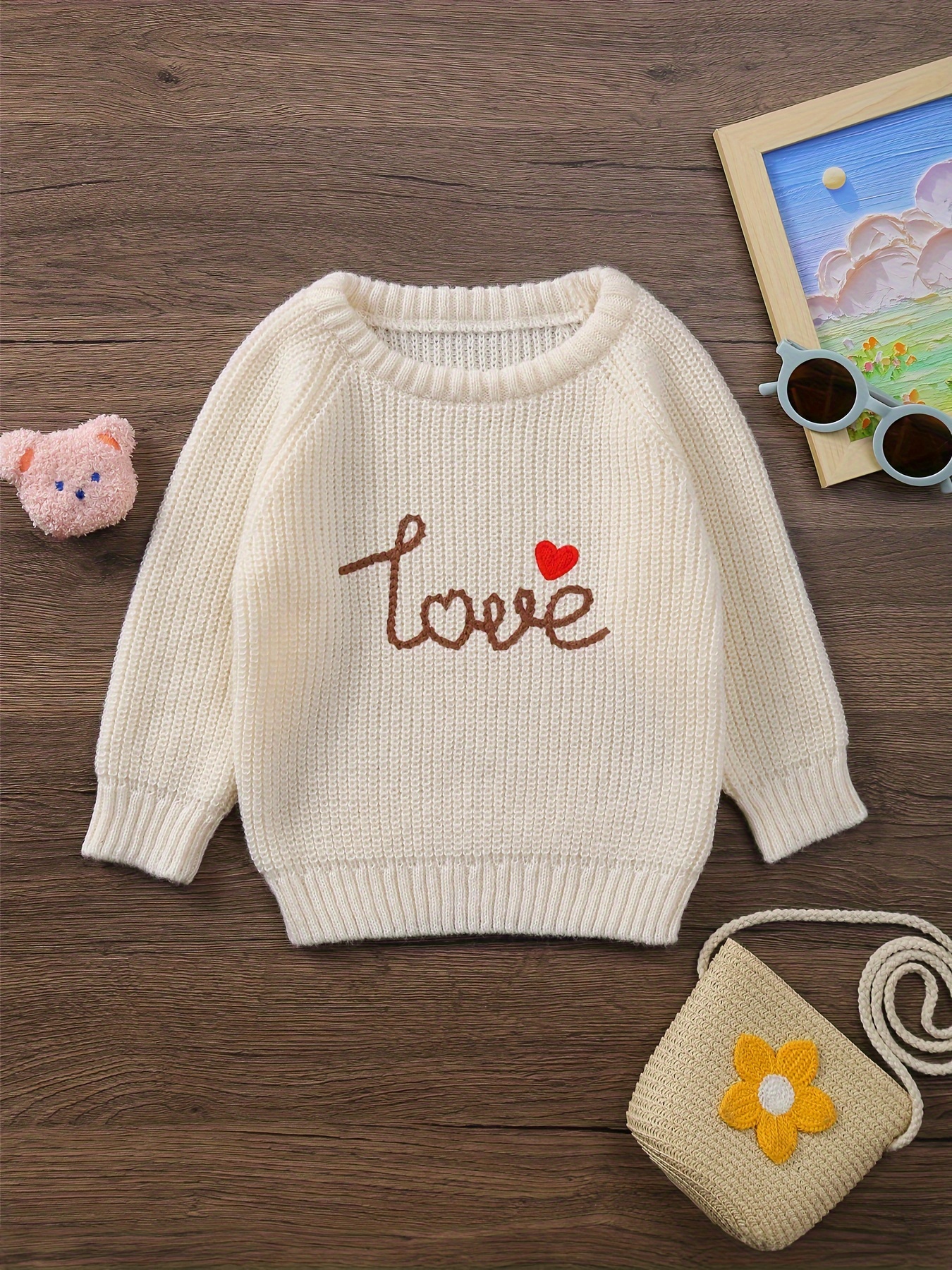 Girls' Knitted Cardigan, Autumn And Winter New Style Korean Style Baby Wool  Top, Children's Cherry Sweater Jacket