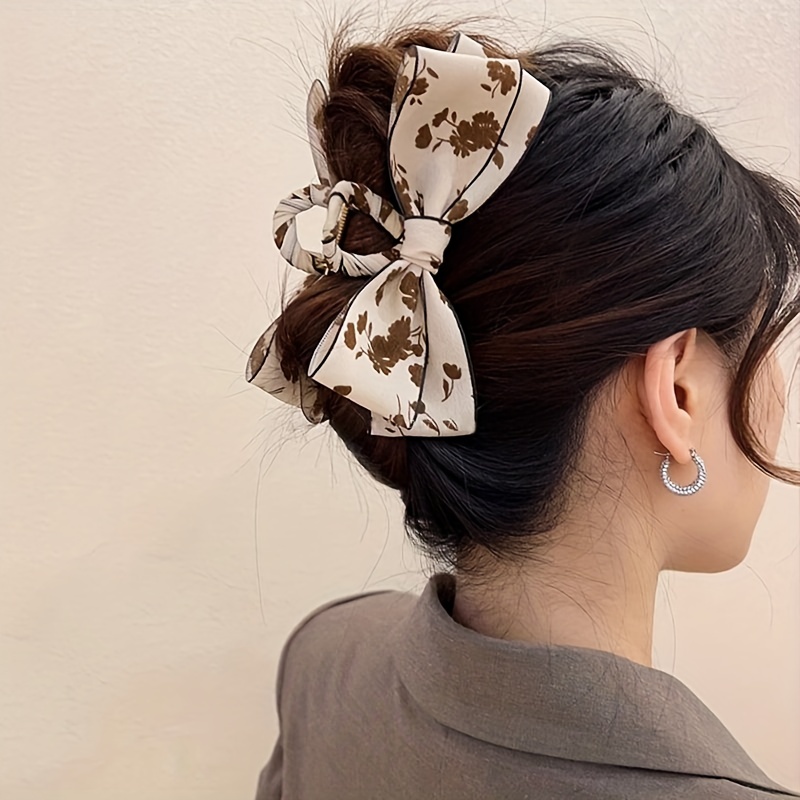 Bow Hair Clip Long Streamer Spring Clip Elegant And Sweet Hair Accessories  For Women