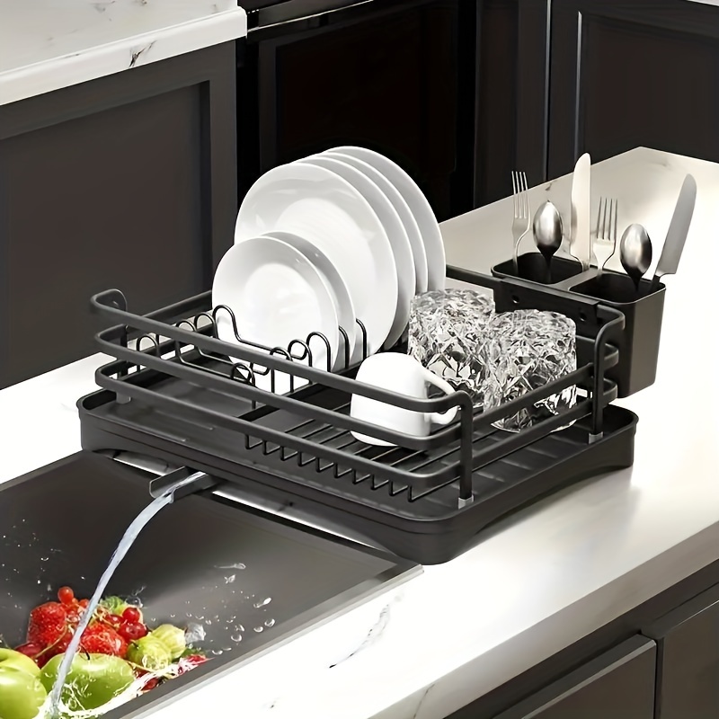 2in1 Japanese White Folding Dish Drainer Rack, Compact Collapsible Dish  Rack