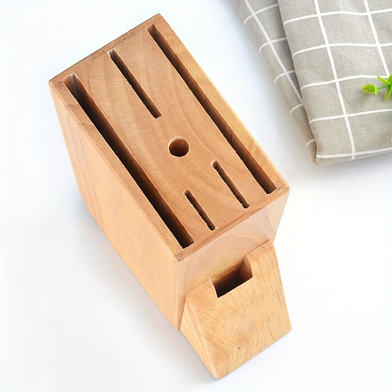 Caja de bambú con soporte para cuchillos