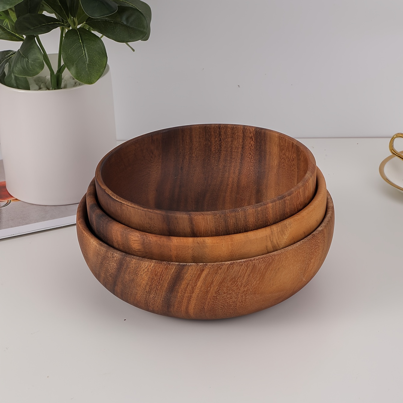 Comprar Herramientas de cocina, cuenco de madera, cuenco redondo