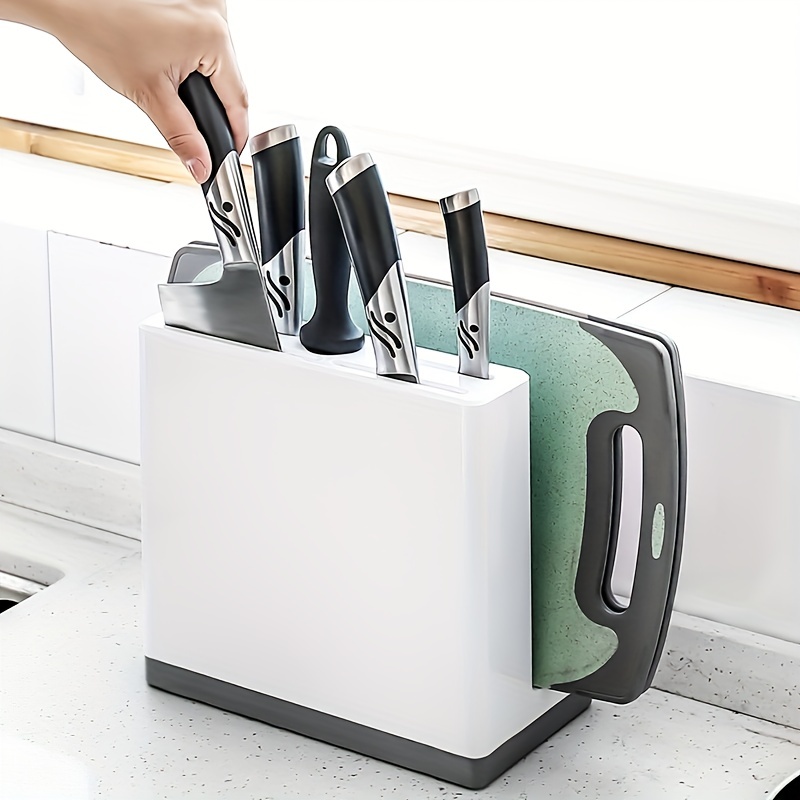 Knife Block Holder; Universal Knife Block without Knives; Unique  Double-Layer Wavy Design; Round Black Knife Holder for Kitchen; Space Saver  Knife