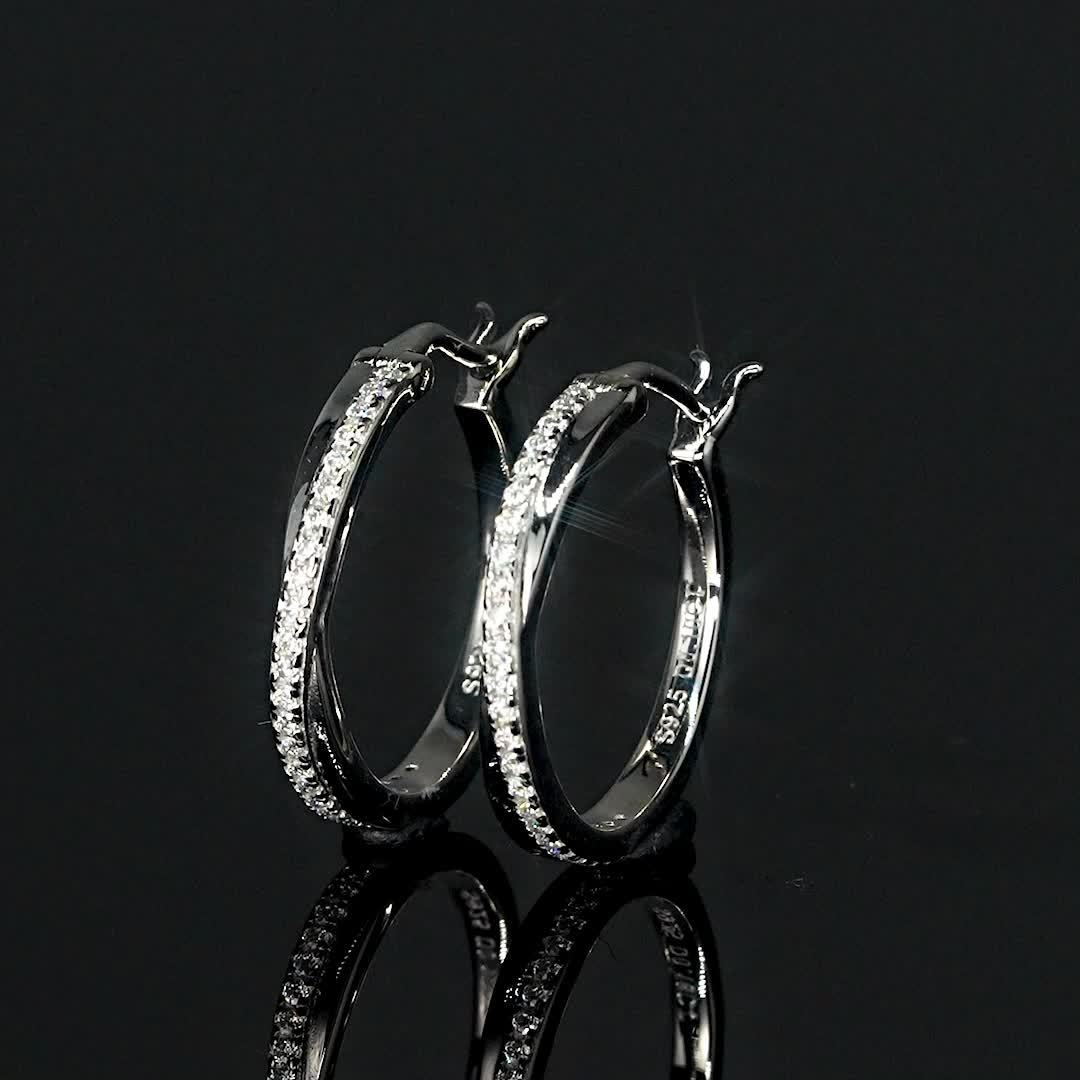Women's 925 Silver Moissanite Stud Earrings, Daily Versatile Fashion
