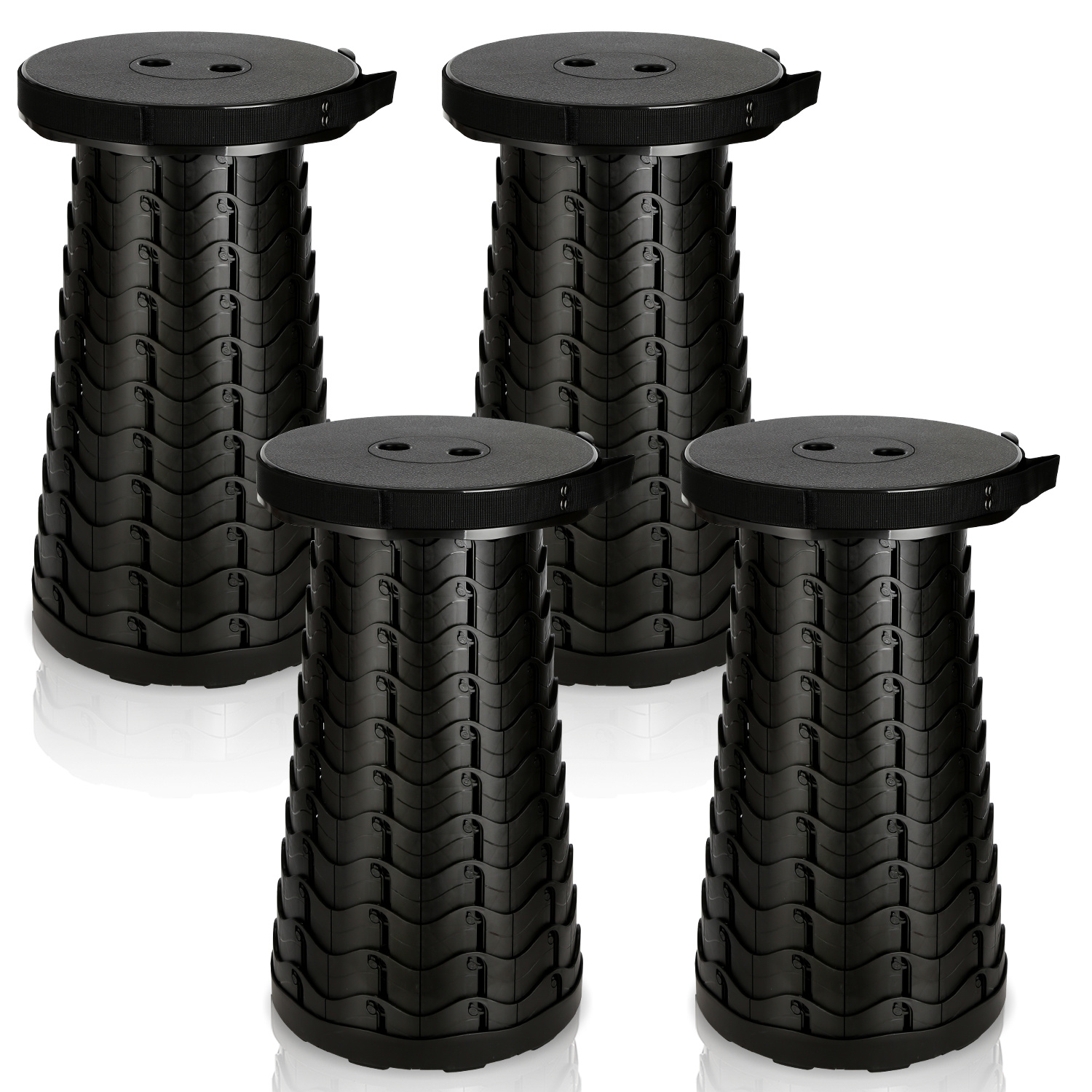 TEMU 4pcs Portable Folding Chair Set, With A Weight Capacity Of 150kg And Height Adjustable From 6 To 44cm. Lightweight Telescoping Chairs,