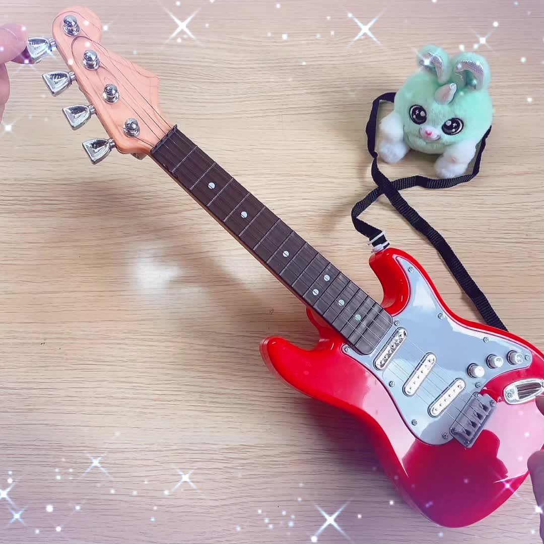 Mini guitarra de juguete de 16 pulgadas para niños, instrumento musical de  guitarra electrónica negra, regalo de cumpleaños para principiantes, niños