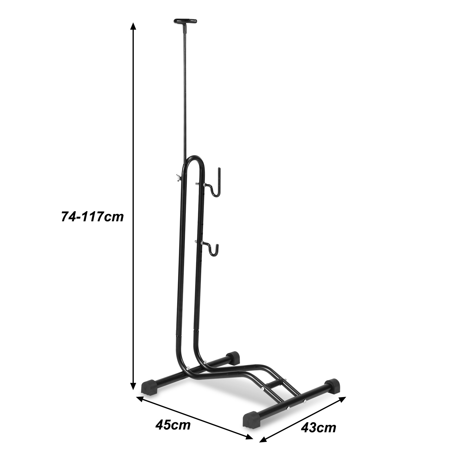 3-in-1 Bike Stand For Bikes Cm In Diameter And Up To 27.5" In Size, Bike Maintenance Stand With Horizontal And Vertical Mounting Options, Height-adjustable, Non-slip, Black, 42.5 .5 X 117 Cm