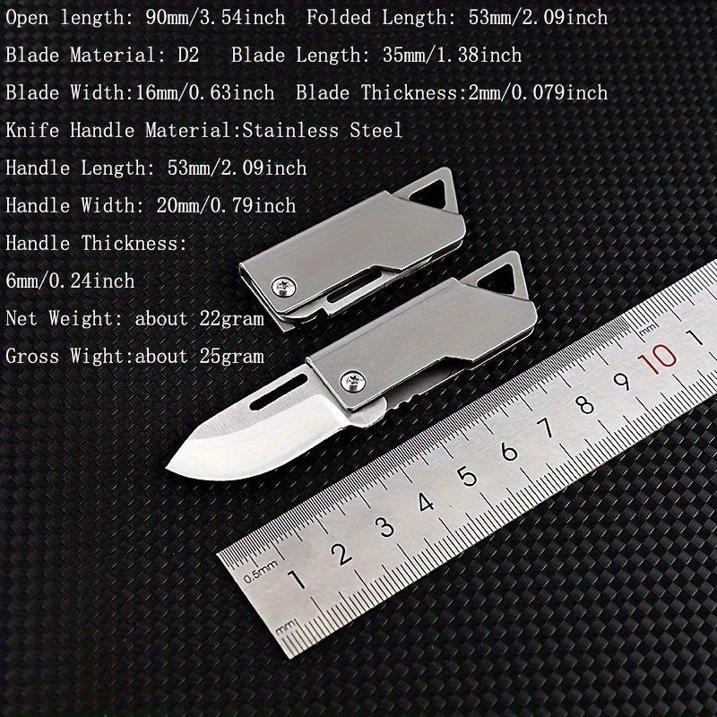 Mini Brass Pocket Knife Folding Keychain Pendant Cleaver Blade Toy Cutter  Tool