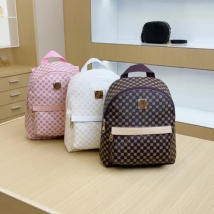 Cute Zipper Backpack, Geometric Pattern Backpack With Adjustable Strap,  Handbag Coin Purse - Temu
