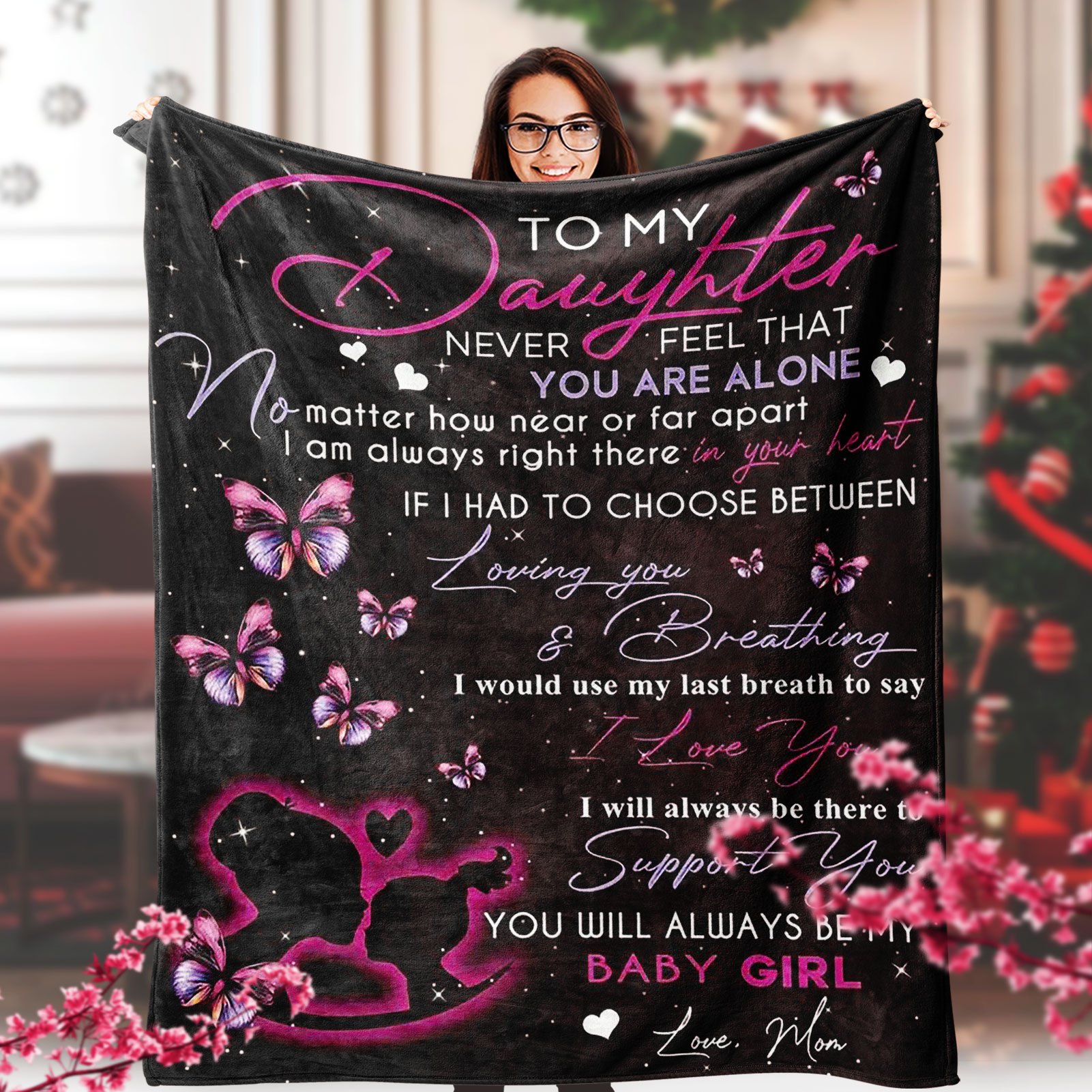 TEMU 1pc To My Daughter Gifts From Mom, Gifts For My Daughter Blanket From Mom, Daughter Blankets, Gifts For My Daughter, Birthday Anniversary